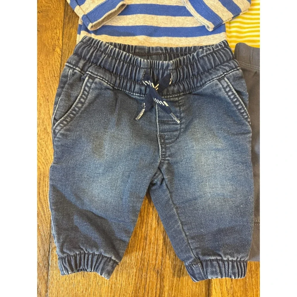Baby Boy 3 Months Outfits Jeans Pants Long Sleeved Bodysuits Shirts Clothes Lot - Picture 6 of 13